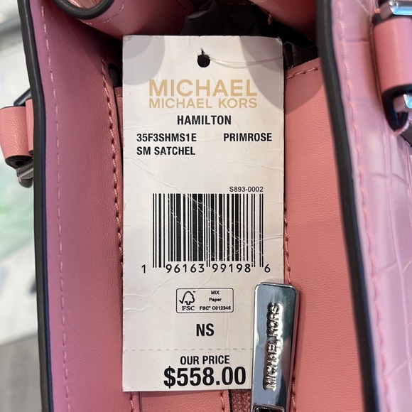 MICHAEL KORS
Hamilton Small Crocodile Embossed Faux Leather Satchel
Primrose
NWT - Picture 13 of 16